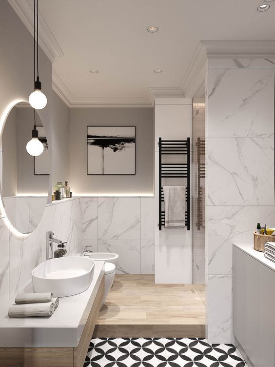 Bathroom Lighting Ideas: Elegant with White